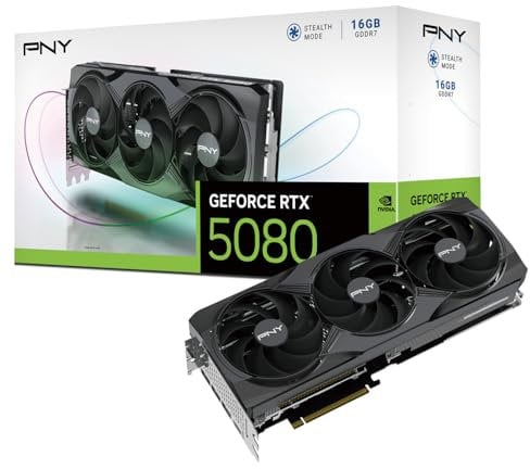 PNY Scheda Grafica GEFORCE RTX™ 5080 16GB Triple Fan DLSS 4