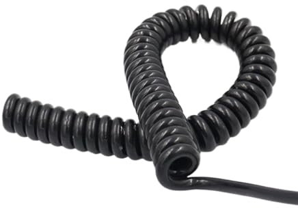 Cavo a spirale telescopico, cavo telefonico, Cavo schermato a spirale opaco 22AWG 4 anime 0,3 mm2 Estensione 1 metro 5 metri 7 metri 10 metri Cavo a molla telescopica Bobina retrattile(Stretch 9 meter