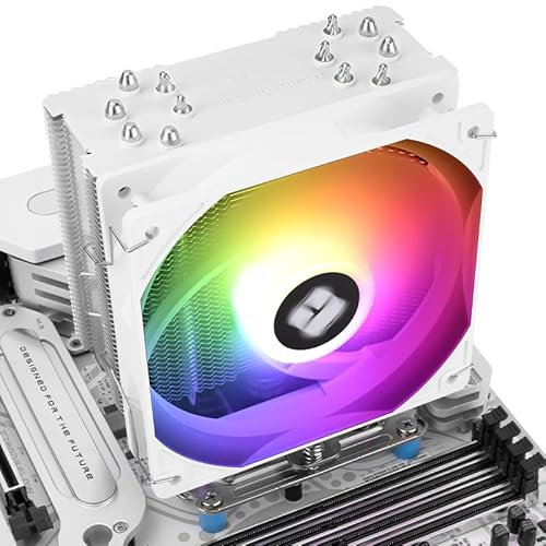 Thermalright Burst Assassin 120 SE ARGB White CPU Air Cooler, 6 tubi di calore, TL-C12CW-S PWM ventola silenziosa CPU raffreddamento con velocità 1550RPM, per AM4/AM5, Intel LGA1851/1700/1150/1151