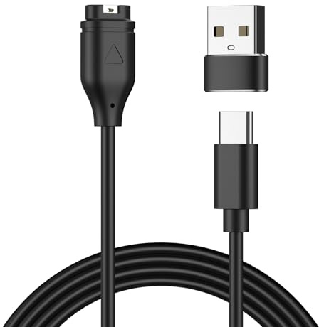 Oumida ladekabel Ladegerät für Garmin Venu 3/ Venu 3S/ Venu/Venu Sq/Venu Sq 2/ Venu Sq Music/Venu 2/Venu 2S/Venu 2 Plus,USB C Garmin Uhr Ladekabel mit 1 USB Adapter (100cm)