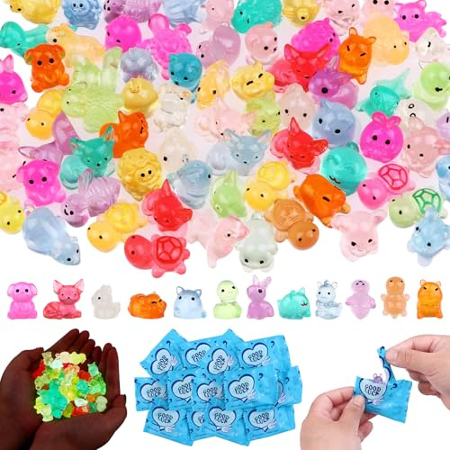 YXSJAS 150 Pcs Luminous Mini Resin Animals Blind Bags Mini Resin Animals