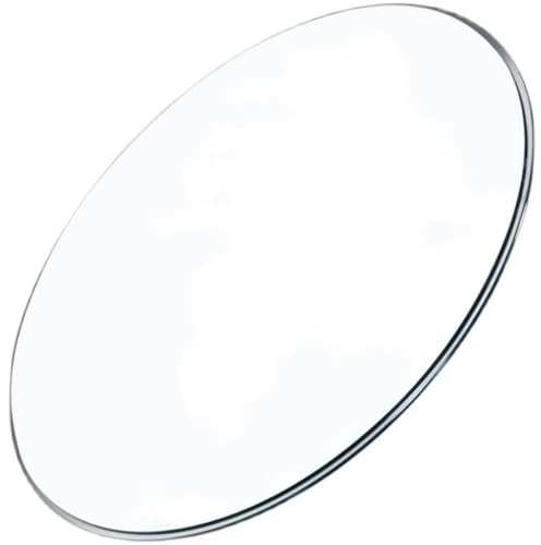 KingWich Runde Tischplatte aus gehärtetem Glas, klare Glasoberfläche, sichere abgeschrägte Kanten, vielseitig einsetzbar für Esstisch, Terrasse, Kaffee (Größe: 55 cm)