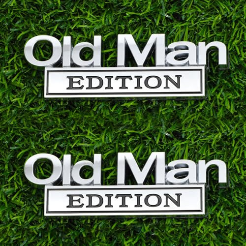 Andibro Old Man Edition Auto-Emblem, 2PCS Old Man Edition Emblem 3D-Metall-Aufkleber Autoaufkleber für Männer Auto Aufkleber Lustige für Kotflügel Heckklappe Stoßstange Namensschild