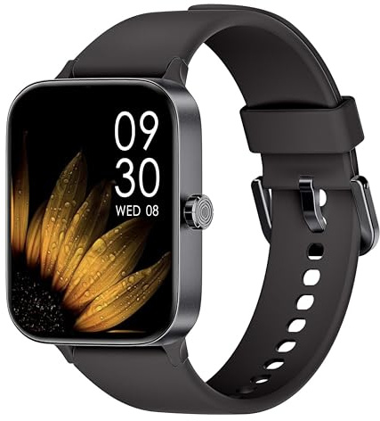 KIUVKAS Smartwatch Uomo Donna, 1.95 Full Touch Screen Smartwatch con Effettua/Risposta Chiamate, Fitness Tracker con Pressione Sanguigna e Monitor Sonno, 140+ Sport Step Counter per Android iOS