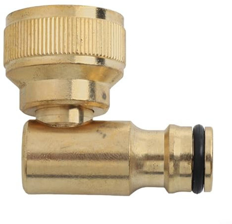 Hose Reel Swivel Elbow Quick Connector Brass 3/4in Female Threaded Tap Adapter for Hosereels and Outdoor Garden Water Pipes, Gold