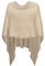 Mississhop 221 Poncho aus Mischgewebe für Damen Cape Überwurf One Size Beige