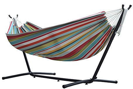Vivere Doppel Polyester Hängematte mit Hängemattengestell 250 cm, Ciao