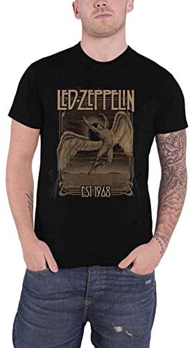 Led Zeppelin Faded Falling T-Shirt Black L