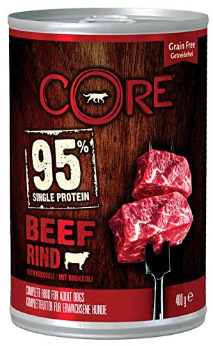 Wellness Core, Wet Dog Food 95% Beef and Vegetables, Grain Free, Natural Ingredients, Easy to Digest, 0.4 kg Size, Appetizing