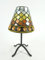 Mosaik-Teelichthalter Pilz Windlicht Metall + Schirm Mosaikglas H16cm Tischdekoration Dekoration (weiß-Gold-orange Steine)