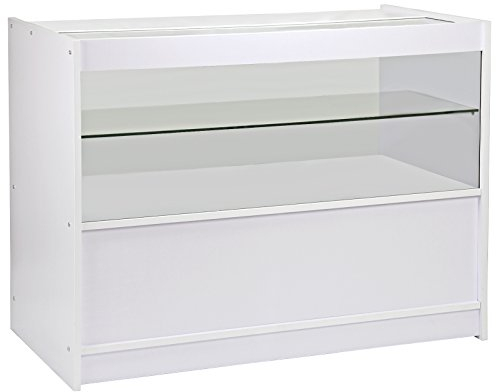 MonsterShop C1200 Ladenmöbel Verkaufstisch Verkaufstheke Verkaufstresen Ladentheke Ladentresen Tresen Theke Empfang Rezeption Büromöbel in Brilliant-Weiß