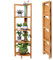 BAKAJI Libreria Scaffale Angolare Pieghevole 4 Ripiani Mensole in Legno Bambù Mobile Angoliera Dimensioni 27 x 27 x 120 cm Colore Bamboo Naturale
