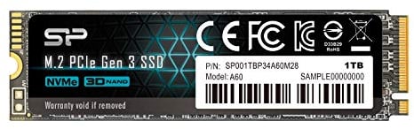 Silicon Power PCIe M.2 NVMe SSD 1TB Gen3x4 R/W up to 2, 200/1, 600MB/s Internal SSD