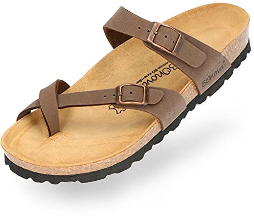 BOnova Portofino in Größe 38 braun. Sommersandale mit Kork-Fußbett Hergestellt in der EU