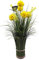 HASWITDA Artificial Faux Floral Grass Bouquet Small Fake Flower Plant Arrangements Free Standing Table Centrepiece Decoration Outdoor Garden Indoor Home Office Hotel Party Wedding Ornament Yellow
