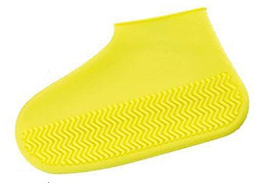 Angel ZYJ Wiederverwendbare Silikon Überschuhe Unisex wasserdichte Silikon Regenschutz Regenschuh Schuhschutz (Gelb, L)