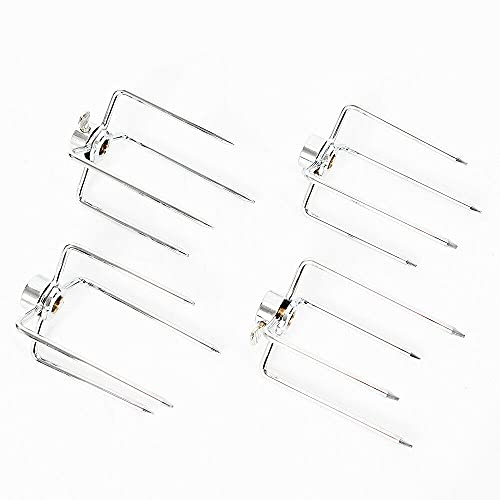 Ethedeal Fleischnadeln Spießgabel Grillklammer Grill Zubehör Eisen Galvanik, für Grillgut Fleischklammern Fixiert das Grillgut, Stangen mit Einem Durchmesser von 8-11mm