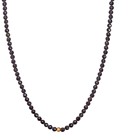 BERGERLIN Obsidian Halskette schwarz - schwarze Kette - Gold - XS-S