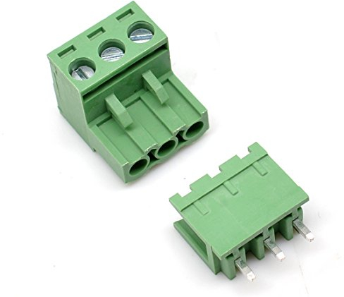 Oiyagai 20 Conjuntos de Bloque de Terminales de Tornillo PCB Macho Hembra de 3 Pines, Paso de 5,08mm