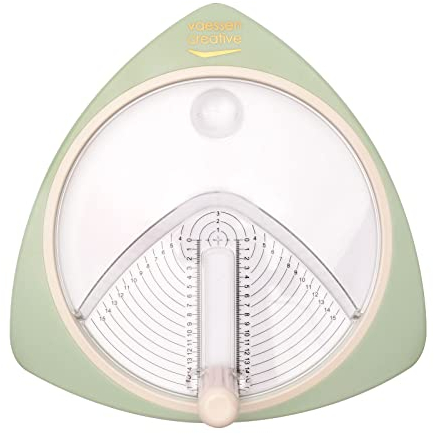 Vaessen Creative Cutter Circulaire - Ø 2,5 cm à Ø 15cm - 3 Lames de Rechange - Vert Menthe - Coupe Papier Cercle - Perforatrice Rond - Machine de Découpe pour Scrapbooking et Loisirs Créatifs
