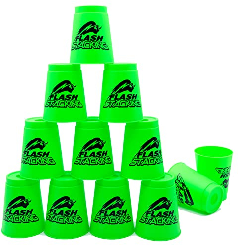 AMJKEJI 12 Stück Quick Stacks Cups, Sport Stapelbecher Stacking Stapel Becher Speed Trainingsspiel Challenge Competition Stapeln für Training Schnelle Reaktionsfähigkeit