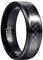 Phyonio Schwarz Wolfram Ringe Herren/Damen 8mm Kohlefaser Ringe mit AbgeschräGter Kante Größe 60(19,1)