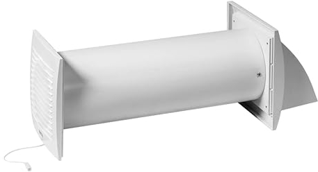 EUROPLAST 125mm Dezentrale Lüftung mit Wärmerückgewinnung - Wandlüfter Lüfter Lüftungsanlage Belüftungssystem Rohrlüfter - Mit Kabel und Schnurschalter