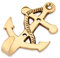 NKlaus 11599 Maritime Hook Anchor 4 x 7 cm Brass Gold Wall Hook Door Hook Clothes Hook
