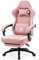 Dowinx Gaming Stuhl mit Taschenfederkissen, Massage Gaming Sessel mit Fußstütze, Ergonomischer Racing Gamer Stuhl 150 kg belastbarkeit, Rosa