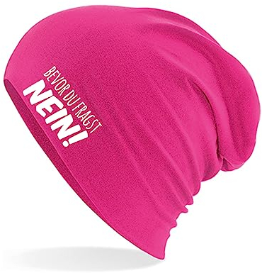 Huuraa Wintermütze Bevor du fragst Nein Schriftzug Geschenk Fuchsia Bevor du fragst Nein Geschenkidee