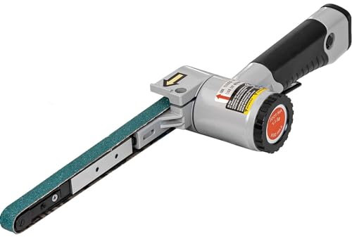 1/2 x 18Air Belt Sander, Mini Belt Sander for Woodworking/Metal Working Handheld All Angle Grinder Belt Sander with 3 Belts (36/40/60#) Industrial Pneumatic Tool