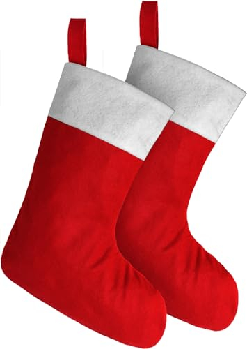 Storfisk fishing & more Weihnachtsstrumpf Nikolaus Socke Dekoration zum Befüllen und Aufhängen, Stück:2 Stück