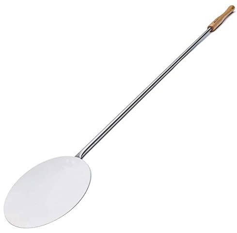 GIEMME Petite Pelle à Pizza pour Tourner la Pizza en Acier INOX AISI 430 ø 22 cm pour Tourner la Pizza Pendant la Cuisson (Manche 85 cm)