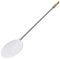 Giemme Palino per forno in acciaio inox Aisi 430 piatto diametro 22 cm manico 85 cm. Per girare la pizza in cottura. (manico 85 cm)