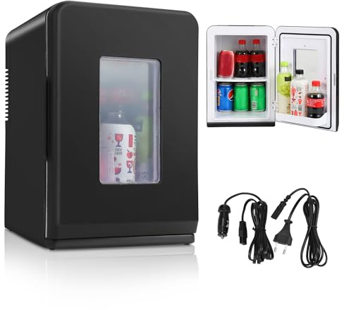 Daromigo Mini réfrigérateur 2 en 1, 15 litres Mini Frigo de Chambre avec Fonction Chaud/Froid, 220-240 V/12 V, AC/DC Frigo Voiture Portable Pour Aliments, Boissons, Cosmétiques