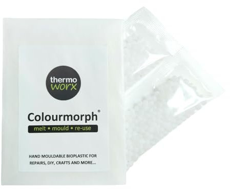 Thermoworx Colourmorph. Termoplastica multiuso modellabile a mano, per sciogliere, modellare e riutilizzare, colore: bianco