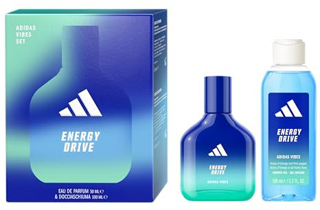 Adidas, Confezione Regalo Vibes Energy Drive Eau de Parfum 50 ml + Gel Doccia 100 ml