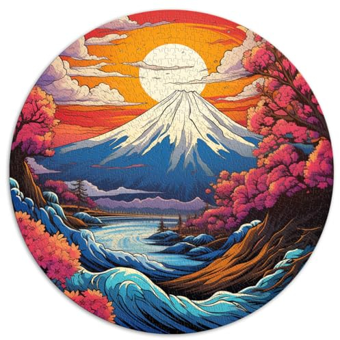 1000-teiliges Puzzle, Mount Fuji Saku, kreatives rundes Puzzle, geeignet für Erwachsene und Kinder ab 12 Jahren, Kartonpuzzle, Lernspiel, Herausforderungsspielzeug, Größe: 67,5 x 67,5 cm
