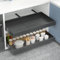 Alishomtll Teleskopschublade, Ausziehbare Schublade Küchen, Küchenschrank Verstellbare Breite, Metall Schrank Organizer Ausziehbar Kein Bohren, für Küche, Bad, Wohnzimmer, 43-68x42x7cm Grau