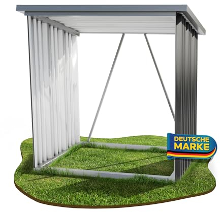 SCHWANFELD® 154x83x157cm Kaminholzregal aussen 1,7m³ [OPTIMALE BRENNQUALITÄT] - Holzunterstand Brennholzregal draußen - Holzlager außen wetterfest - Holzuntergrund Brennholzlager Holzregal außen