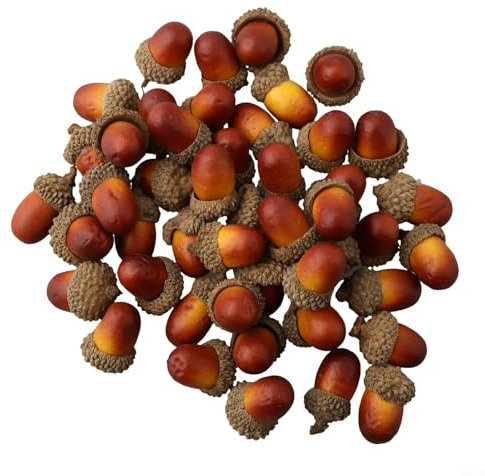 50 Stück künstliche Eicheln gefälschte nussige gefälschte Eicheln lebensechte künstliche Eicheln für Zuhause, Party, Weihnachten, Herbstdekoration, Requisiten