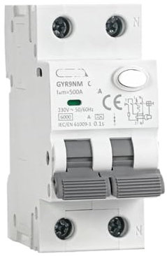 WGJJPQYK Disjoncteur magnétique à Courant résiduel GYR9NM Type A 2P 4P, avec Protection Contre Les surintensités, 10A 16A 25A 32A 40A 30mA(2P 10A 30mA)