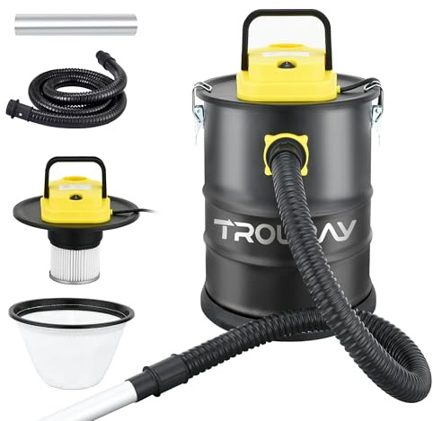 TROURAY Ash Vacuum Cleaner,2.6 Gallon Heat-Resistant Lightweight Canister Vac Cleaners with 800W Powerful Suction and Blowing for Home