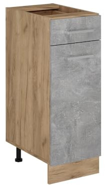 Vicco Küchenunterschrank R-Line, Schubladenschrank für die Küche, Beton, 30 cm ohne Arbeitsplatte