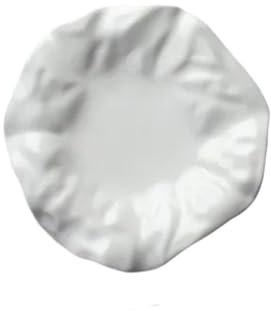 Piatti da cucina, Stoviglie in ceramica francese Piatto occidentale irregolare in ceramica bianca Piatto di carta pieghettato creativo Ristorante Vassoio di frutta Piatto di gnocchi Piatto piano in ce