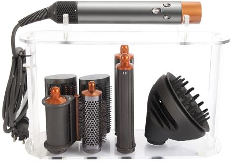 GENCAM Schreibtisch-Aufbewahrungshalter, kompatibel mit Dyson Airwrap/Airwrap Origin/Airwrap i.d, 7-Loch-Acryl-Organizer, kompatibel mit Dyson Airwrap Multi-Styler für Zuhause, Badezimmer und