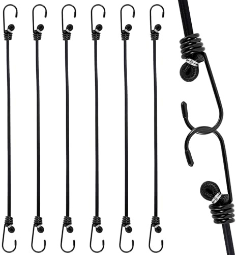 6 Pezzi Corde Elastiche con Gancio Corda Elastica Cinghie Elastiche con Gancio 100 cm Cinghie di Tensione Elastici con Ganci Elastici per Bagagli Tendicinghi per Teloni Biciclette Motociclette Auto