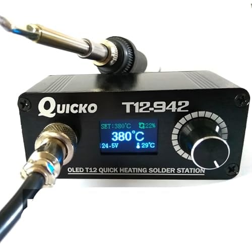 QUICKO T12-942 OLED MINI soldering station Digital electronic welding iron DC Version Portable without power supply(QUICKO T12-942 Kit I)