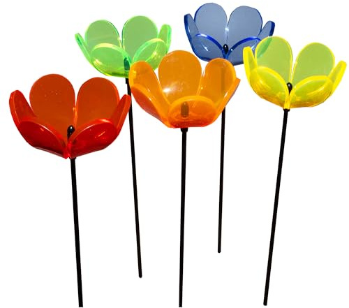 suncatcher Set mit 5 kleinen Sonnenfängern Tulpe Gartendekoration, Bunt