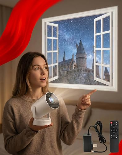 Book Projector for Reading Projector Scene,Transform Any Wall into a Stunning Scene,Window Projector Scenes,1080p Portable 180° Projector with Wifi & Bluetooth,Mini Smart Projector for Bedroom(1 Pcs)